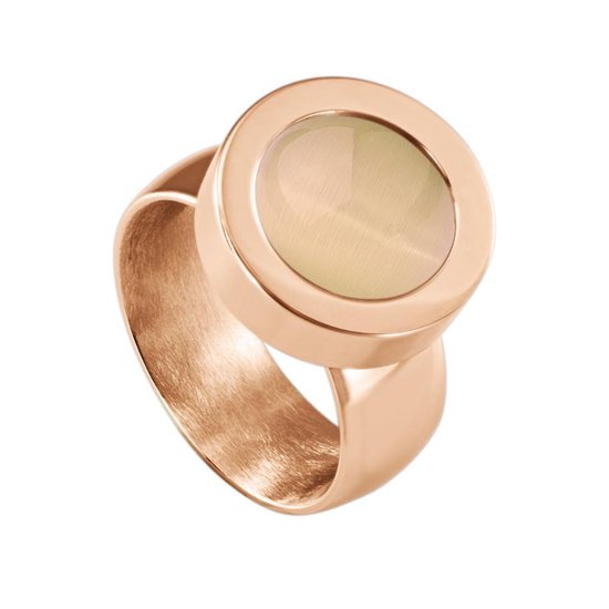 Ring de système de vis en acier inoxydable Quiges de couleur rosé brillant 17 mm avec Mini pièce de 12 mm couleur pêche interchangeable oeil de chat