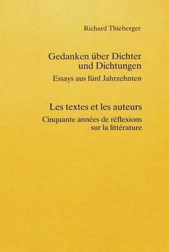 Gedanken über Dichter und Dichtungen - Les textes et les au ... - cover