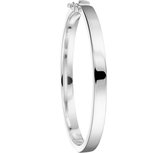 The Jewelry Collection Bangle Scharnier Vlakke Buis 6 X 60 mm - Zilver