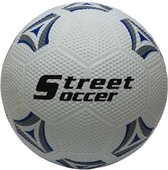 Voetbal Rubber-Straat wit/blauw-zw.Mt.5