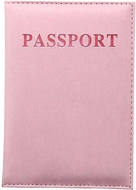 (Licht) Roze leren Paspoorthouder - Paspoort Hoesje - Cover - Mapje