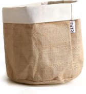 SIZO jute bag natural/wit D20 H20cm