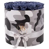 Flowerbox Longlife Coco grijs - Ruim assortiment aan Luxe & Handgemaakte cadeaus - Verras op een speciale manier - 2 jaar houdbare rozen!
