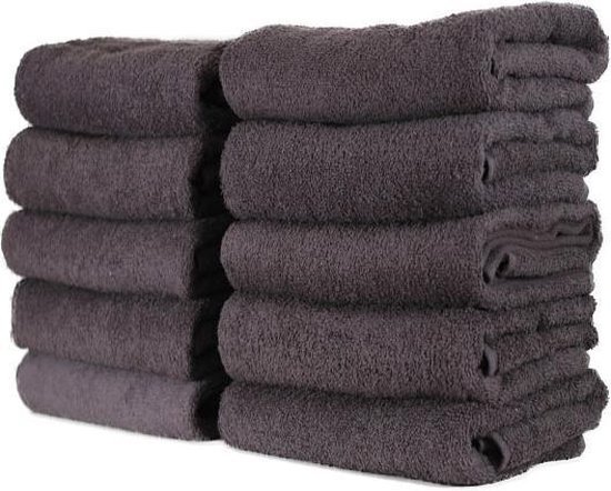 Katoenen Handdoek - Antraciet - Set van 12 Stuks - 70x140 cm - Heerlijk zachte badhanddoeken
