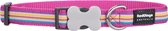 Red Dingo hondenhalsband Horizontal Stripes Hot Pink 20-32 cm x 12 mm