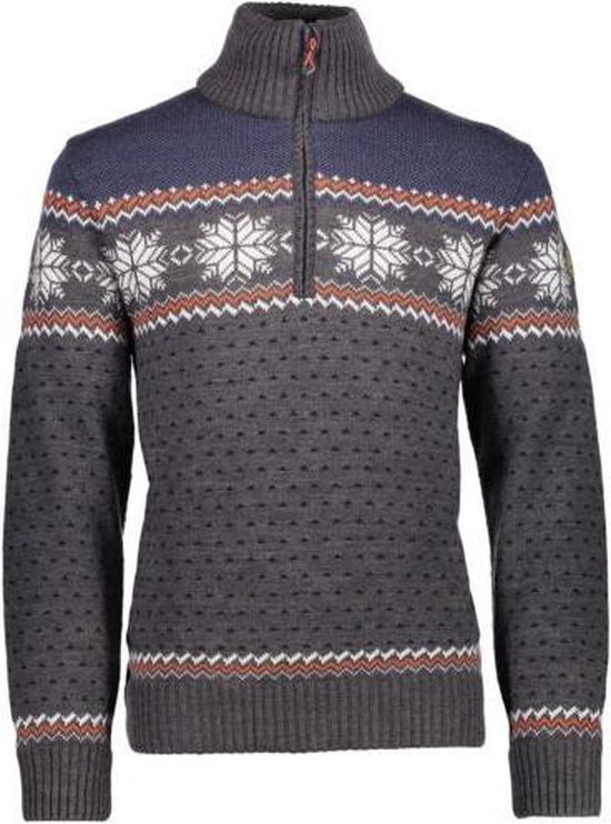 bol.com | CMP Knitted Pullover trui - Heren - Noorse trui - windvanger -  Donkergrijs/blauw/Rood...