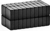 Brute Strength - Super sterke magneten - Vierkant - 10 x 10 x 4 mm - 40 stuks | Zwart - Neodymium magneet sterk - Voor koelkast - whiteboard