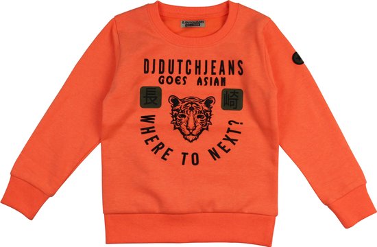 DJ Dutchjeans Jongens Sweater - Bright orange - Maat 92 | bol.com