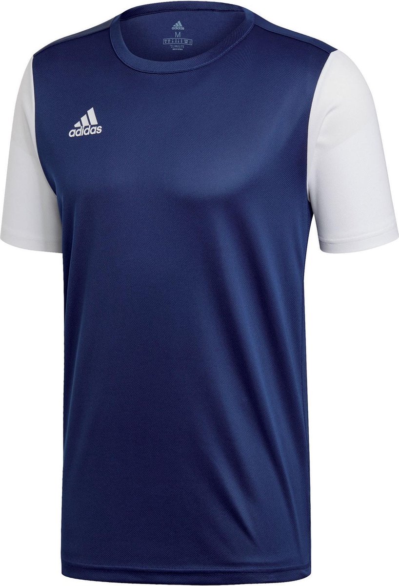 adidas Estro 19 Sportshirt - Maat 128  - Mannen - donker blauw/wit