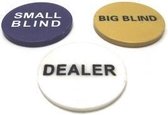 Dealer-buttonset Poker 3xkunsts 49x5mm.
