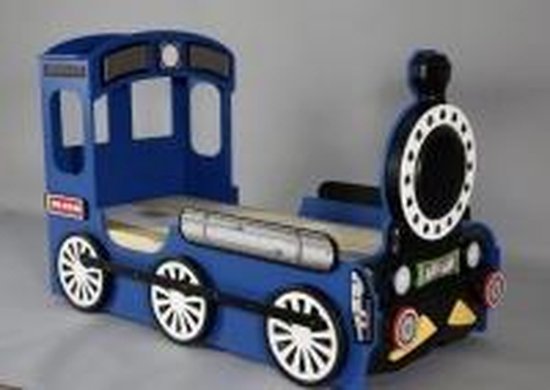 Kinderbed Trein-Locomotief blauw (4 kleuren) incl. matras