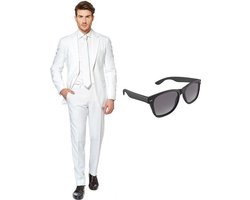 Wit heren kostuum / pak - maat 56 (XXXL) met gratis zonnebril | bol.com