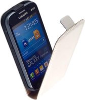Lelycase Lederen Flip case Telefoonhoesje Samsung Galaxy Trend Lite Wit