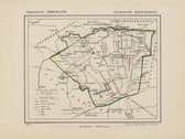 Historische kaart, plattegrond van gemeente Dantumadeel in Friesland uit 1867 door Kuyper van Kaartcadeau.com