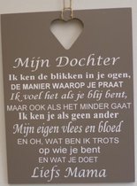 Tekstbord mijn dochter bruin