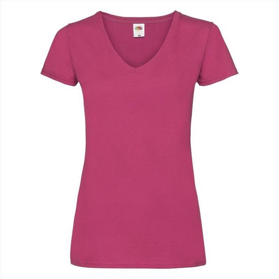 Avonturier Verwachten Een trouwe Basic V-hals t-shirt katoen roze voor dames - Dameskleding t-shirt roze XL  (42) | bol.com