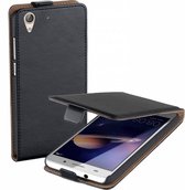 Zwart eco leather flipcase voor Huawei Y6 II Honor 5A hoesje