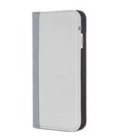 DECODED Wallet Case voor iPhone - Echt Leer, Wallet met 3 Kaartvakken, Schokbestendig, Book Case voor iPhone SE (2nd gen) / 8 / 7 / 6s / 6 (Wit/Grijs)