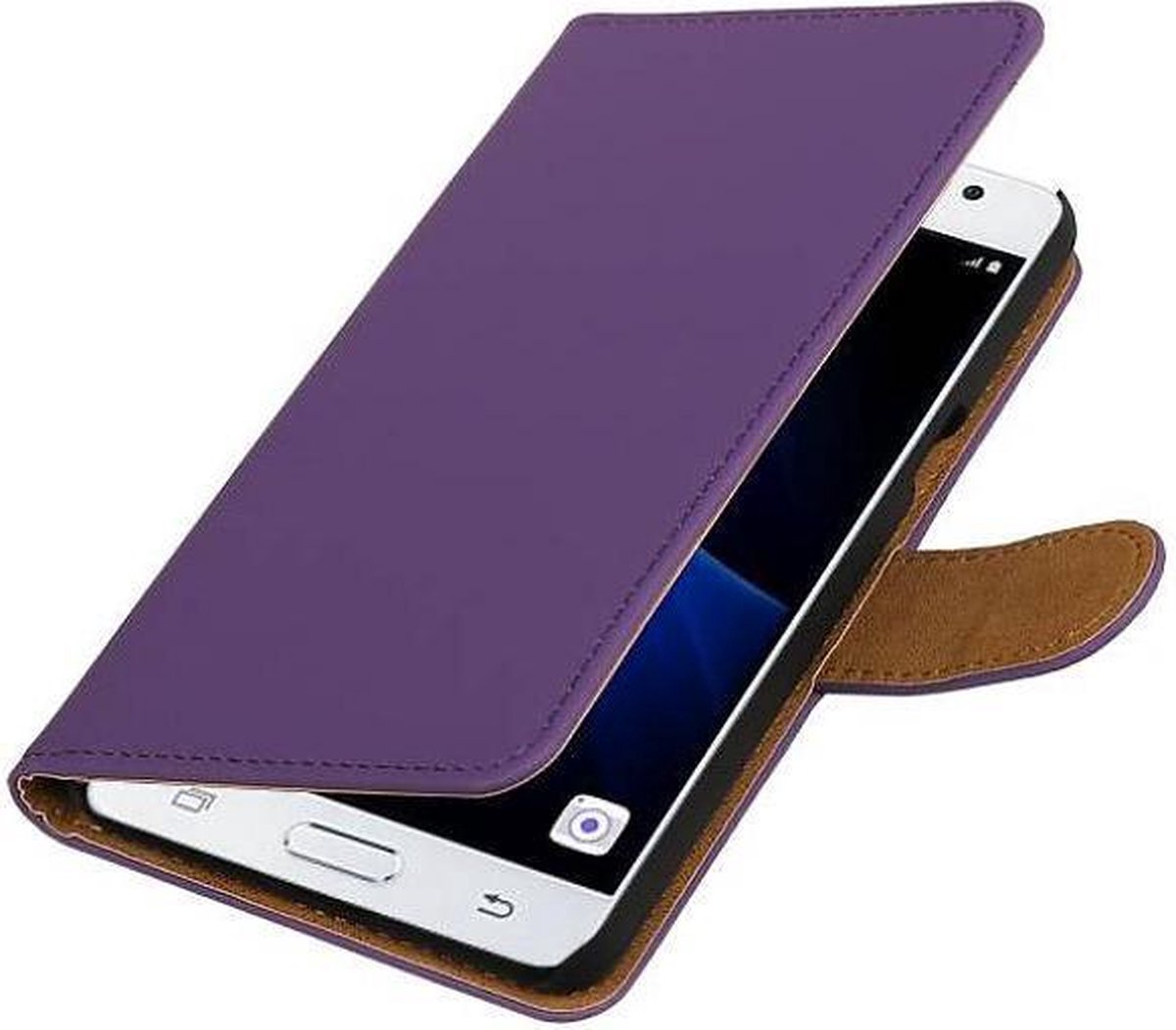Effen Bookstyle Hoes Geschikt voor Samsung Galaxy J3 Pro Paars