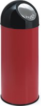 V-part - Afvalbak met pushdeksel 55 ltr - Steel Stainless steel - rood, zwart