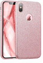 Apple iPhone X Schokbestendig glitters Hoesje - Roze