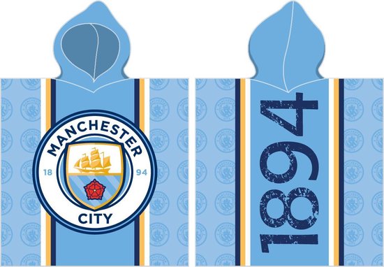 Manchester City - bad Poncho - 60x120 cm - Blauw