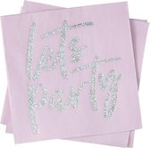 Servetten - Let's party roze (16 stuks)