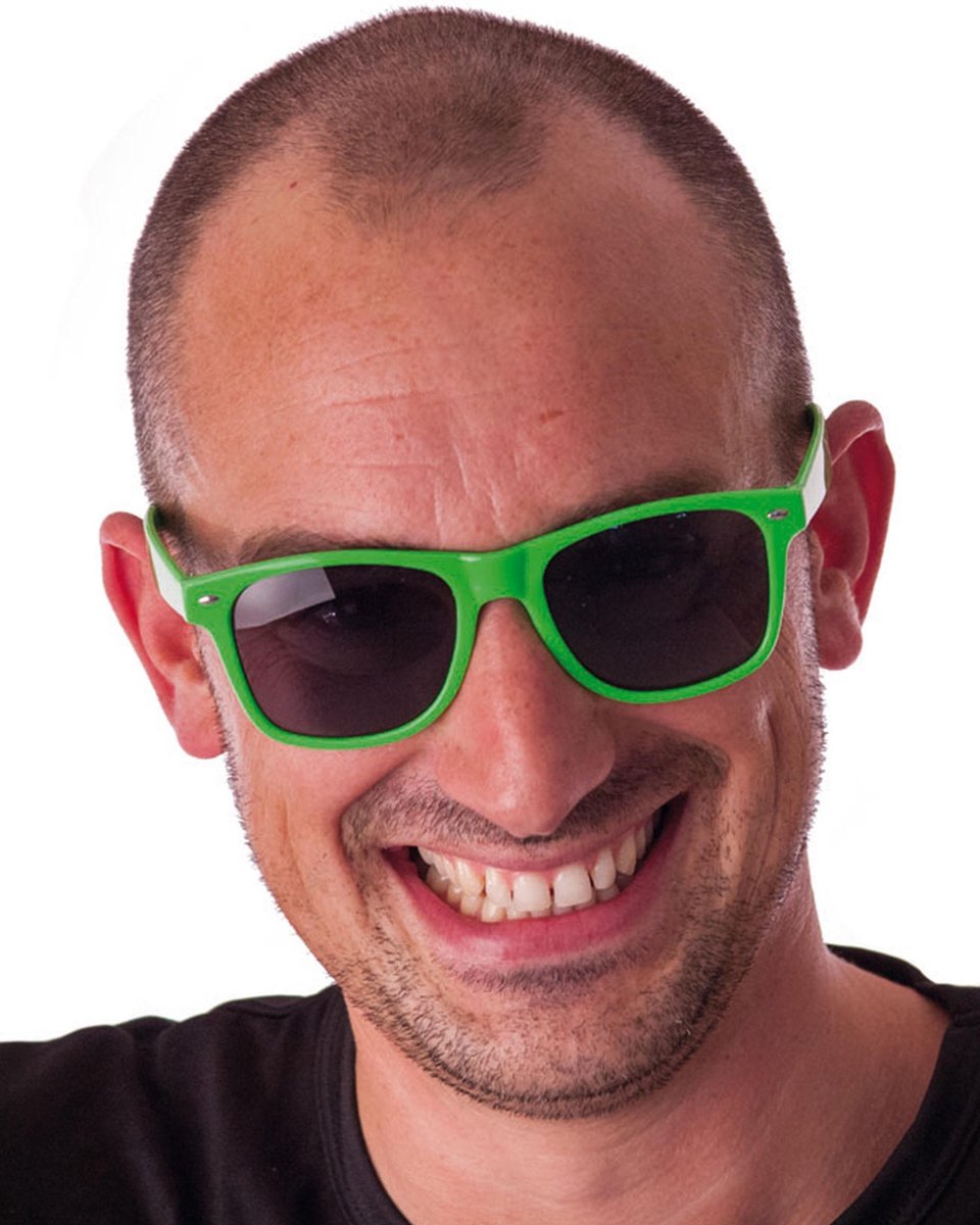 PARTYPRO - Fluo groene blues zonnebril voor volwassenen