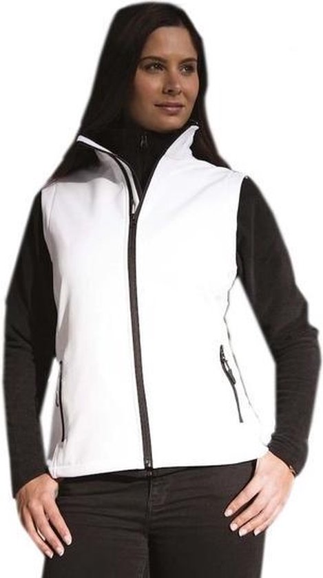 Gilet décontracté Softshell blanc pour femme - Vêtements outdoor randonnée / voile - Gilets sans manches S