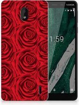 Nokia 1 Plus Uniek TPU Hoesje Red Roses