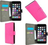 Apple iPhone 7 Plus Smartphone Hoesje Wallet Bookstyle Case Lederlook Roze