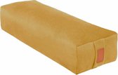 #DoYourYoga - Hoekig Yoga bolster - »Paravati« - Meditatiekussen met bio-organische boekweit schalen vulling - L67 cm & diam.13 cm - indisch geel