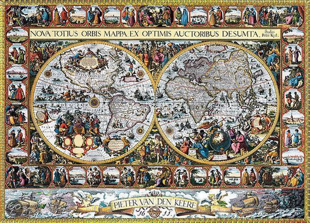 P. v.d. Keere: Grote Wereldkaart, 1611 | bol.com
