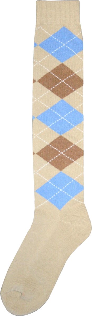 Excellent ruitersokken - beige/lichtblauw/tobacco - 43/46