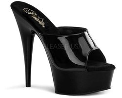 Pleaser - DELIGHT-601 Muiltjes - Paaldans schoenen - 44 Shoes - Zwart