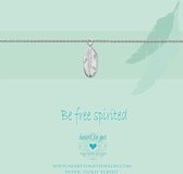 Heart to get bracelet, silver, big feather