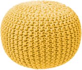 Knitted Pouf mosterd