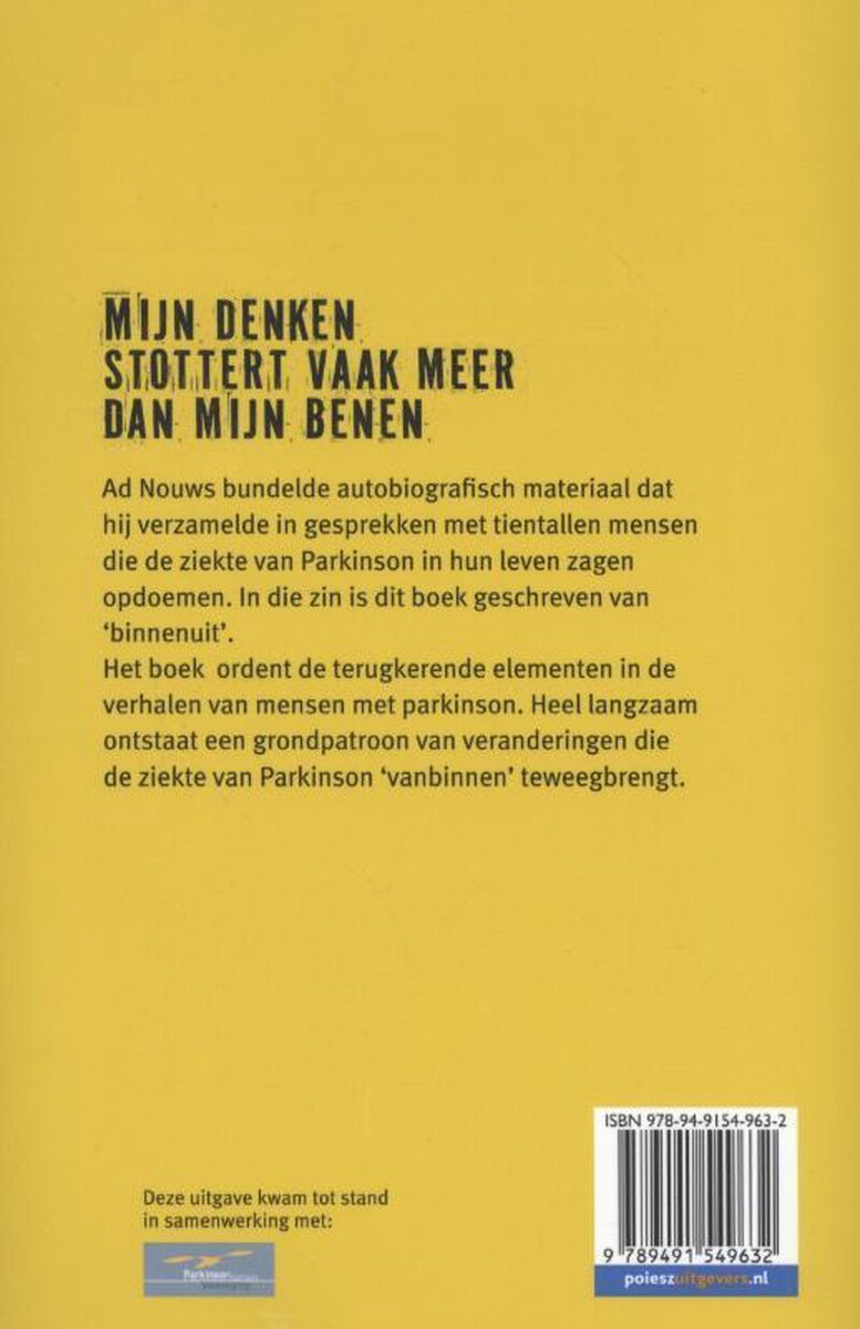 Mijn denken stottert vaak meer dan mijn benen - back cover