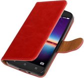 Pull Up TPU PU Leder Bookstyle Wallet Case Hoesjes voor Huawei Y3 II Rood
