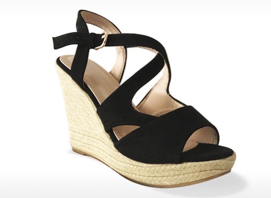 Sandalen op Sleehak - Esperanza - Dames - Maat 39 - YD-HY-607 BLACK |  bol.com