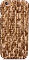Shop4 - iPhone 6s Plus Hoesje - Harde Back Case Rieten Bruin