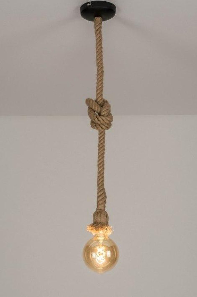 Lumidora Hanglamp 72882 - E27 - Naturel - Textiel - ⌀ 13 cm