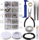 DIY Starterspakket Sieraden maken - 910-delig - Zilver - volwassenen pakket - voor armbanden, kettingen en oorbellen