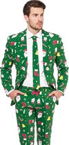 OppoSuits Santaboss - Mannen Kostuum - Groen - Kerst - Maat 48