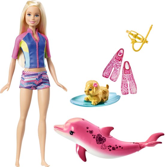 Pennenvriend Brein een vuurtje stoken Barbie Magische Dolfijn Snorkelplezier Vrienden - Barbiepop | bol.com