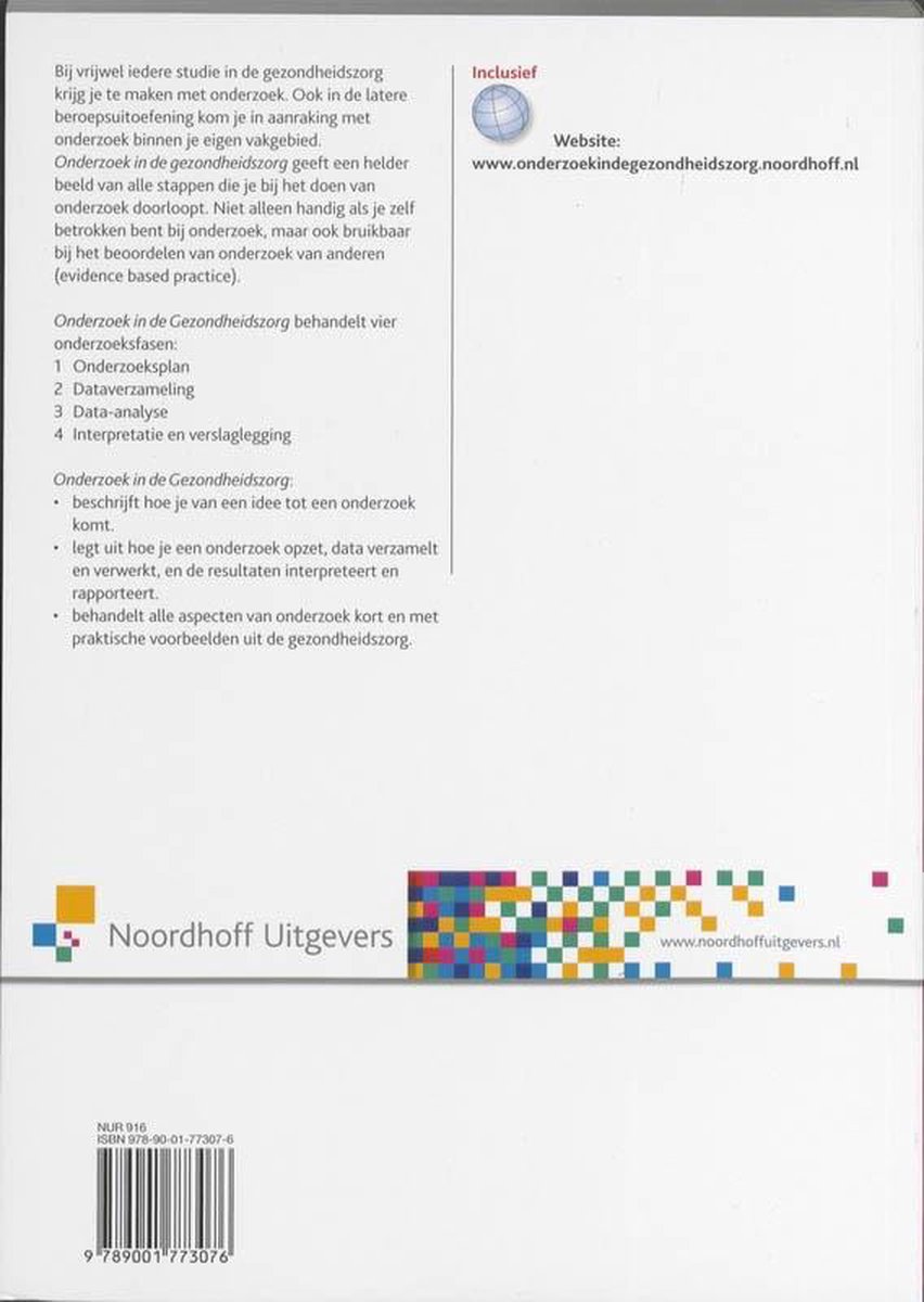Onderzoek in de gezondheidszorg - back cover