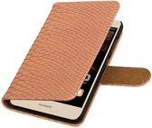 Snake Bookstyle Wallet Case Hoesjes voor Huawei Y5 II Licht Roze