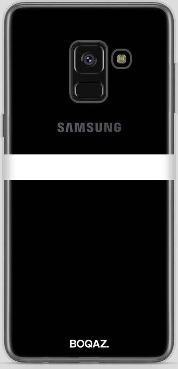 BOQAZ. Samsung Galaxy A8 hoesje - enkele streep wit