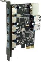 Sedna SE-PCIE-USB3-07 - PCIe USB 3.0 7-Poorts Adapter - 5 Extern + 2 Intern - Multikleur