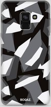 BOQAZ. Samsung Galaxy A8 hoesje - camouflage camo zwart wit grijs